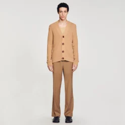 Homem Sandro Paris Cardigan De Malha Perfurada