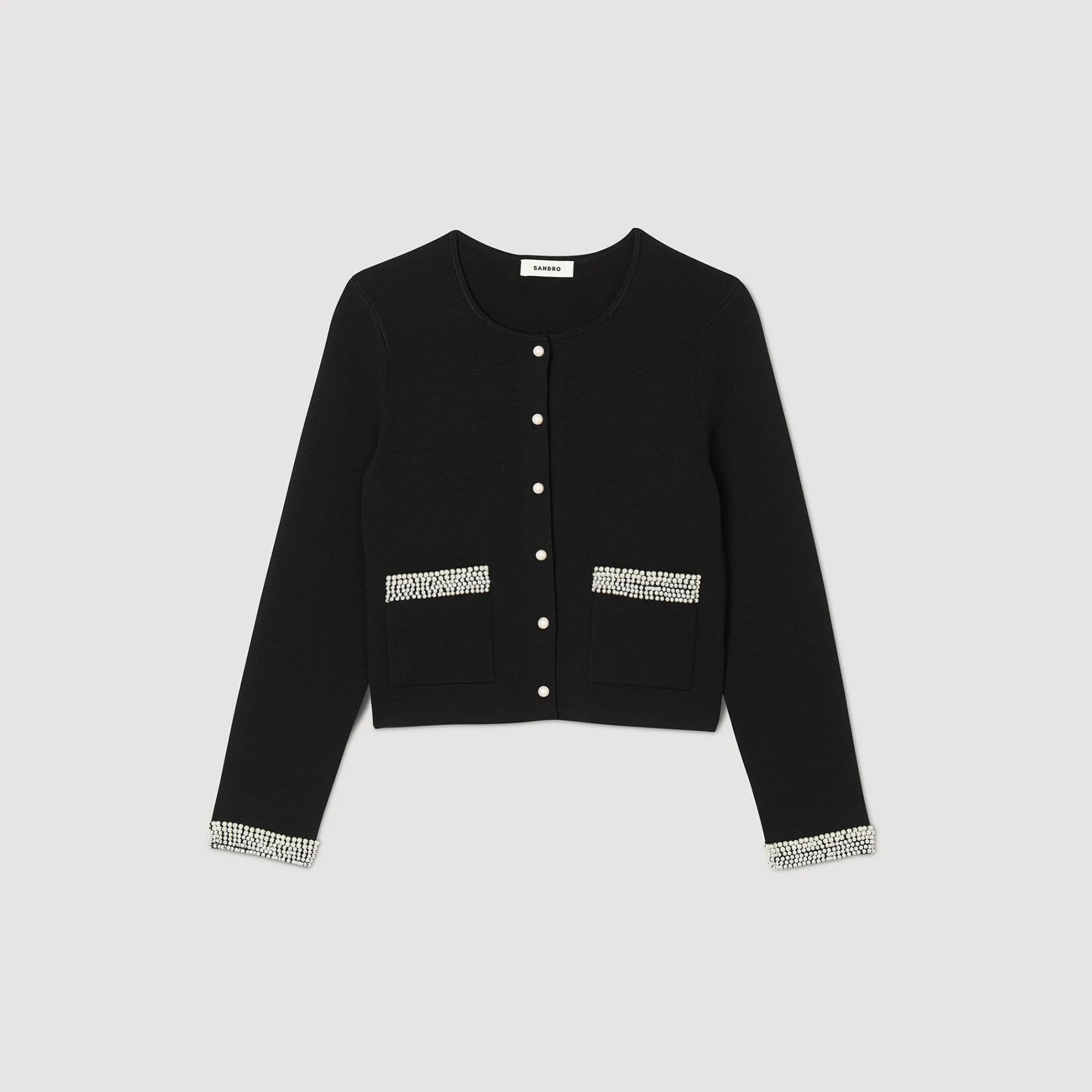 Mulheres Sandro Paris Cardigan Embelezado Com Pedra