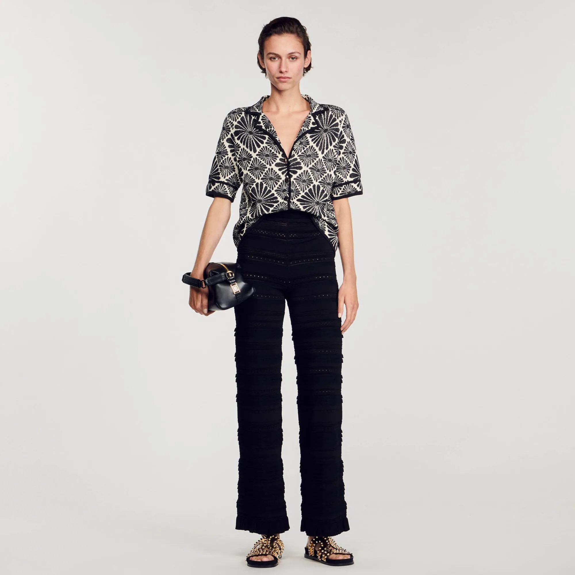 Mulheres Sandro Paris Cardigan Jacquard Floral