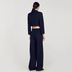 Mulheres Sandro Paris Casaco Curto Trespassado