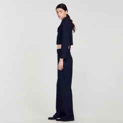 Mulheres Sandro Paris Casaco Curto Trespassado