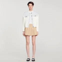 Mulheres Sandro Paris Casaco De Dois Materiais