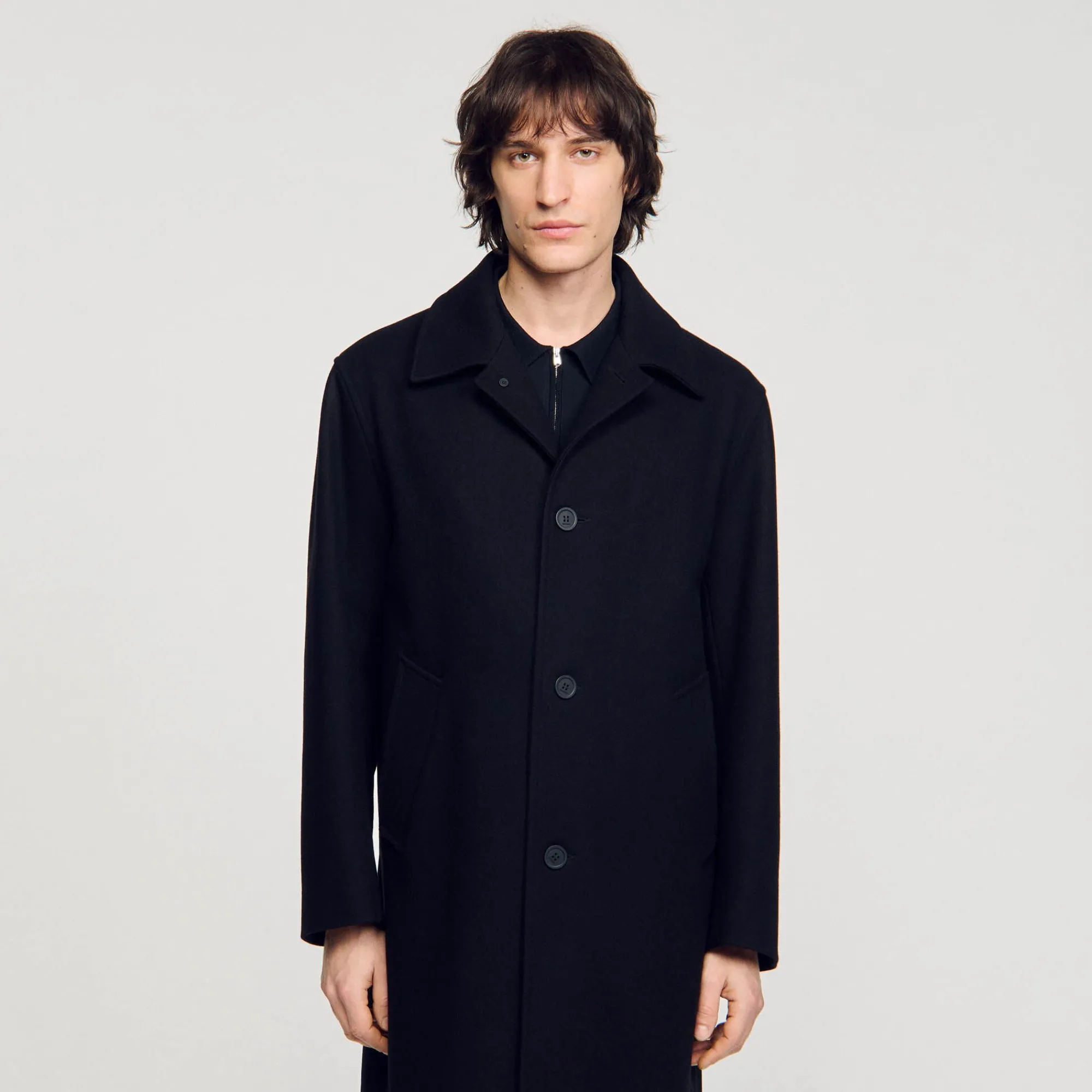 Homem Sandro Paris Casaco De Pano De La