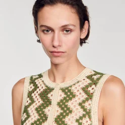 Mulheres Sandro Paris Colete De Croche