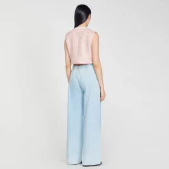 Mulheres Sandro Paris Colete De Sarja