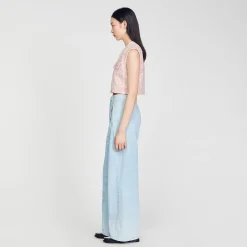 Mulheres Sandro Paris Colete De Sarja