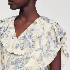 Mulheres Sandro Paris Cubra Com Flores E Babados