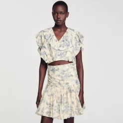 Mulheres Sandro Paris Cubra Com Flores E Babados