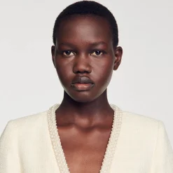 Mulheres Sandro Paris Jaqueta Curta De Sarja