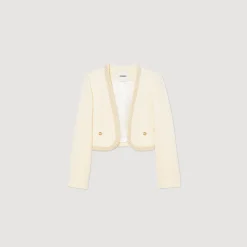 Mulheres Sandro Paris Jaqueta Curta De Sarja