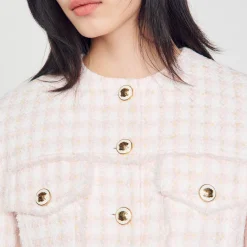 Mulheres Sandro Paris Jaqueta Curta De Sarja Fantasia