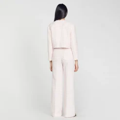 Mulheres Sandro Paris Jaqueta Curta De Sarja Fantasia