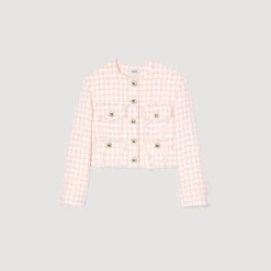 Mulheres Sandro Paris Jaqueta Curta De Sarja Fantasia