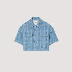 Mulheres Sandro Paris Jaqueta Curta De Tweed