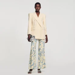 Mulheres Sandro Paris Jaqueta De Alfaiataria Trespassada