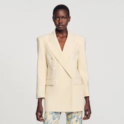 Mulheres Sandro Paris Jaqueta De Alfaiataria Trespassada