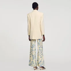 Mulheres Sandro Paris Jaqueta De Alfaiataria Trespassada