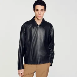 Homem Sandro Paris Jaqueta De Couro De Cordeiro