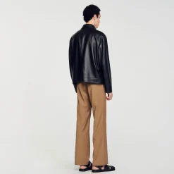 Homem Sandro Paris Jaqueta De Couro De Cordeiro