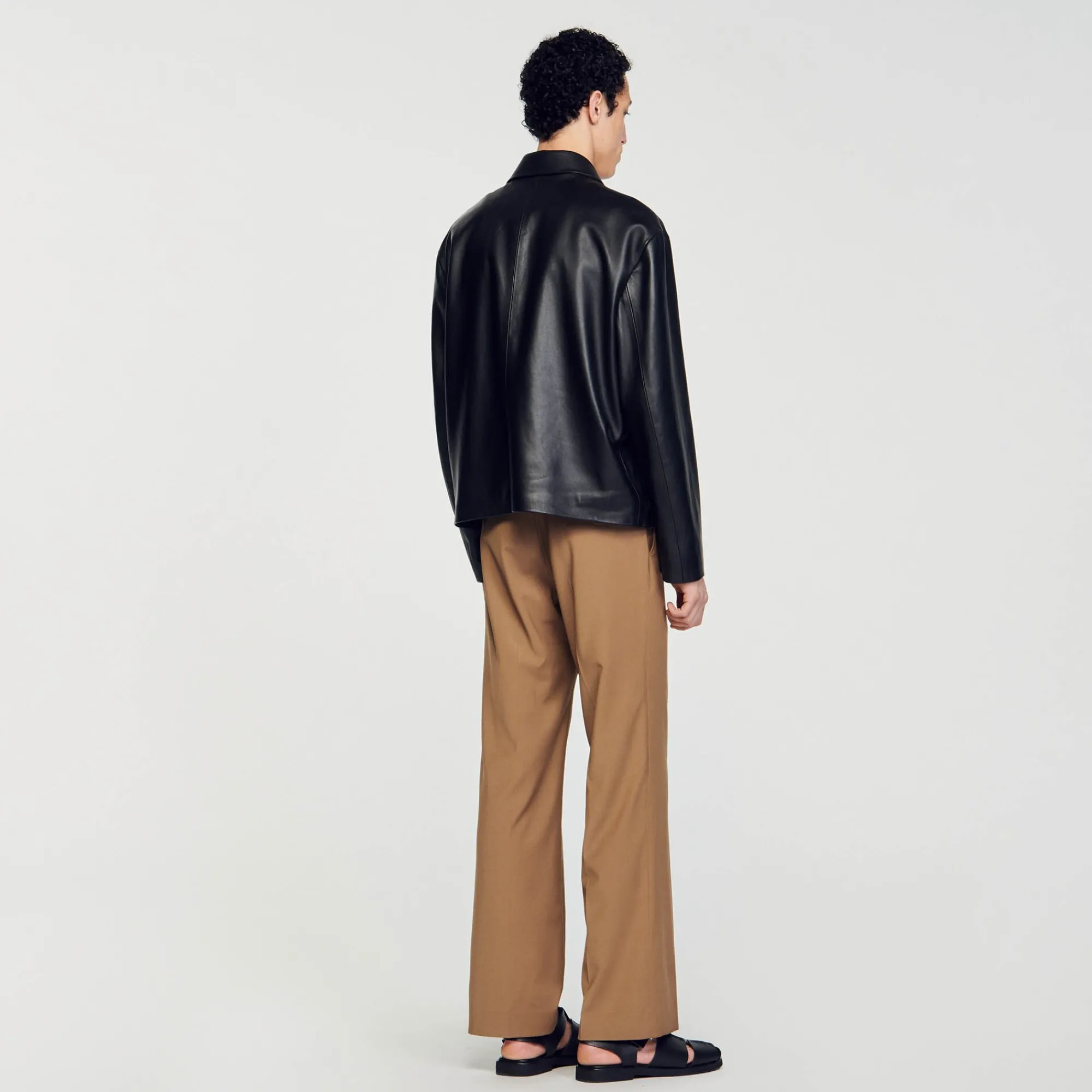 Homem Sandro Paris Jaqueta De Couro De Cordeiro