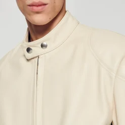 Homem Sandro Paris Jaqueta De Couro Para Motociclista