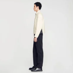 Homem Sandro Paris Jaqueta De Couro Para Motociclista