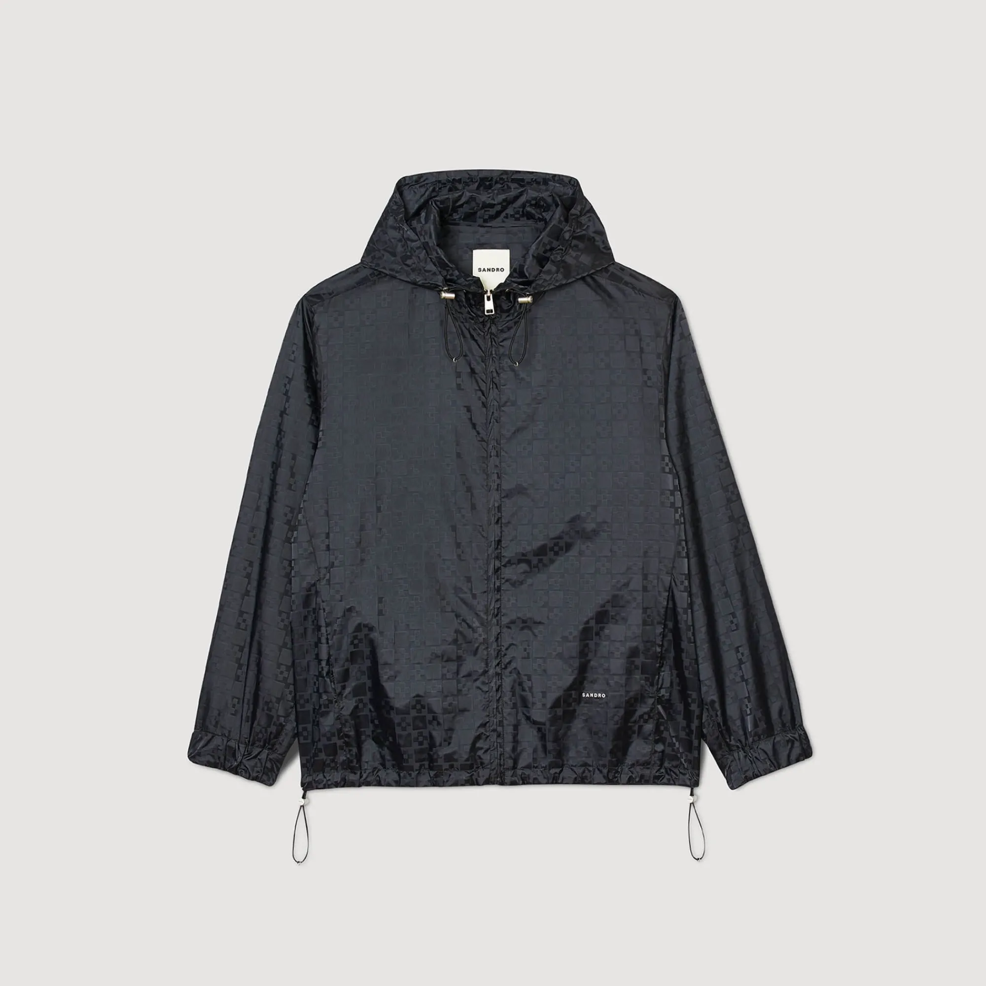 Homem Sandro Paris Jaqueta De Nylon Com Cruz Quadrada