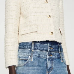 Mulheres Sandro Paris Jaqueta De Sarja