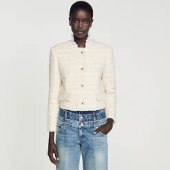 Mulheres Sandro Paris Jaqueta De Sarja