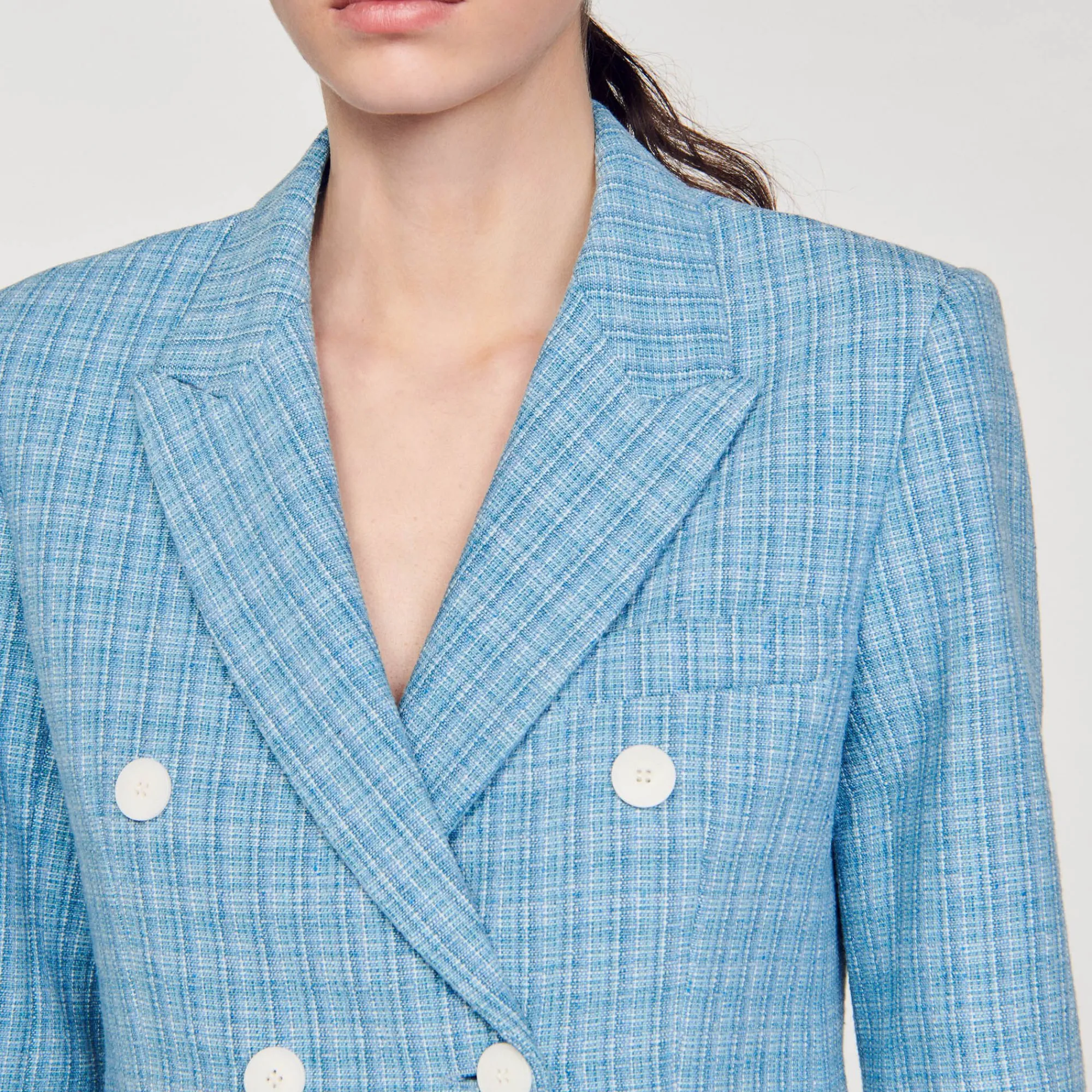 Mulheres Sandro Paris Jaqueta De Tweed Sob Medida