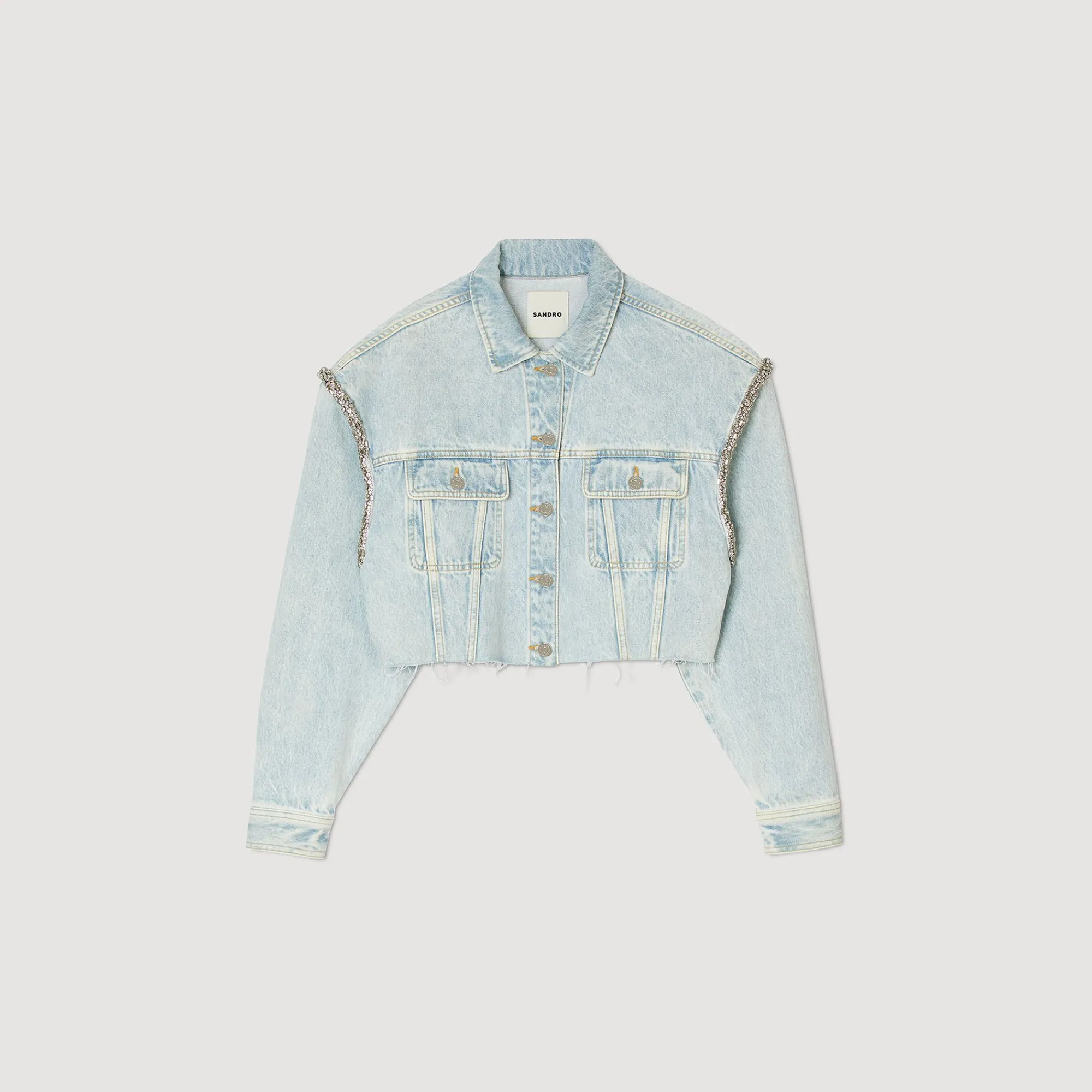 Mulheres Sandro Paris Jaqueta Jeans Curta