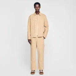 Homem Sandro Paris Jaqueta Jeans De Trabalhador