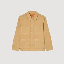 Homem Sandro Paris Jaqueta Jeans De Trabalhador