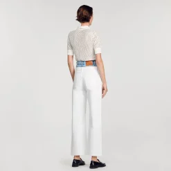 Mulheres Sandro Paris Jeans Bicolor Com Cintura Dupla