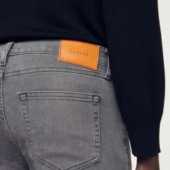 Homem Sandro Paris Jeans Cinza Desbotado