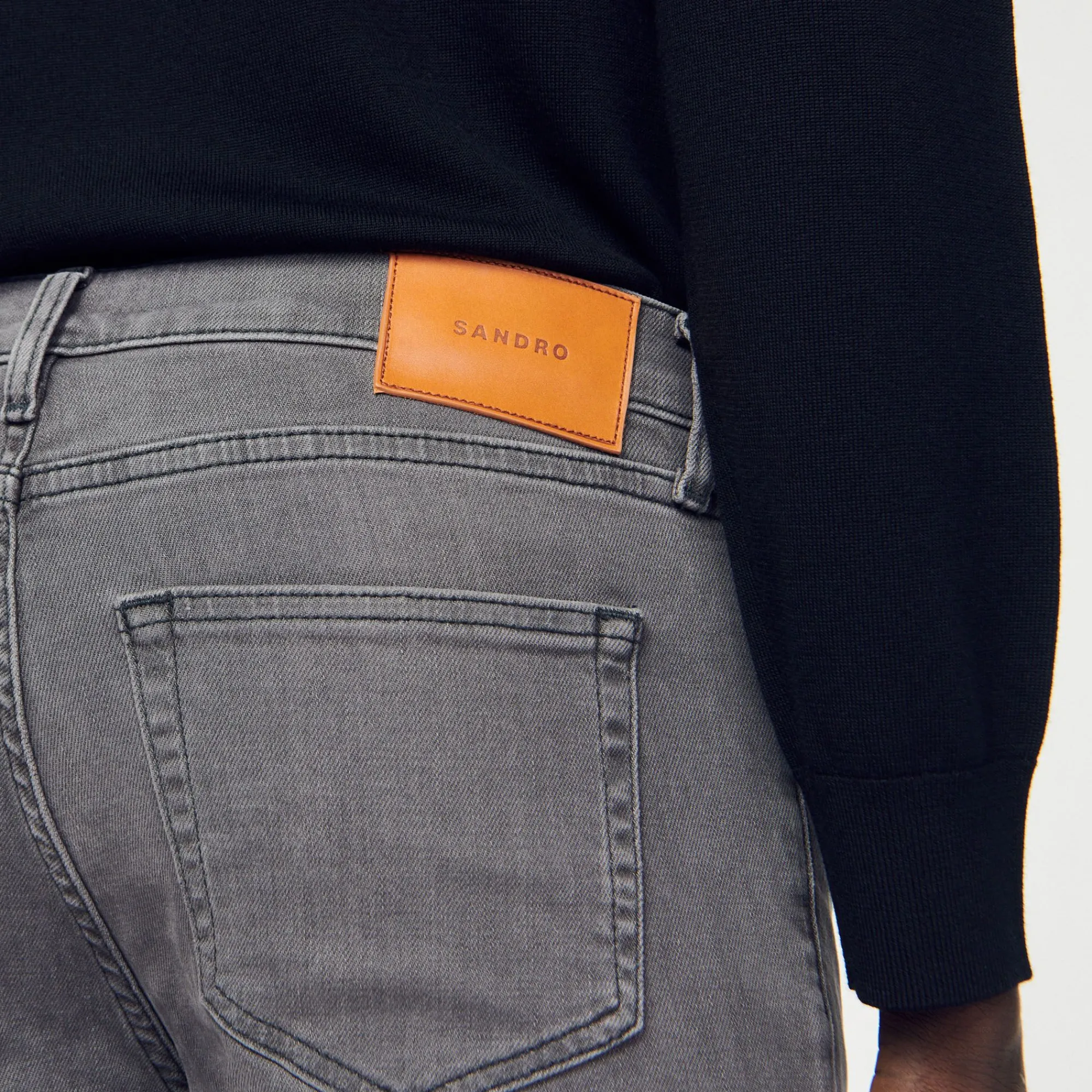 Homem Sandro Paris Jeans Cinza Desbotado