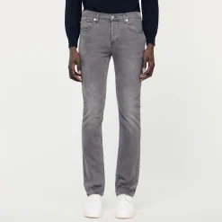 Homem Sandro Paris Jeans Cinza Desbotado