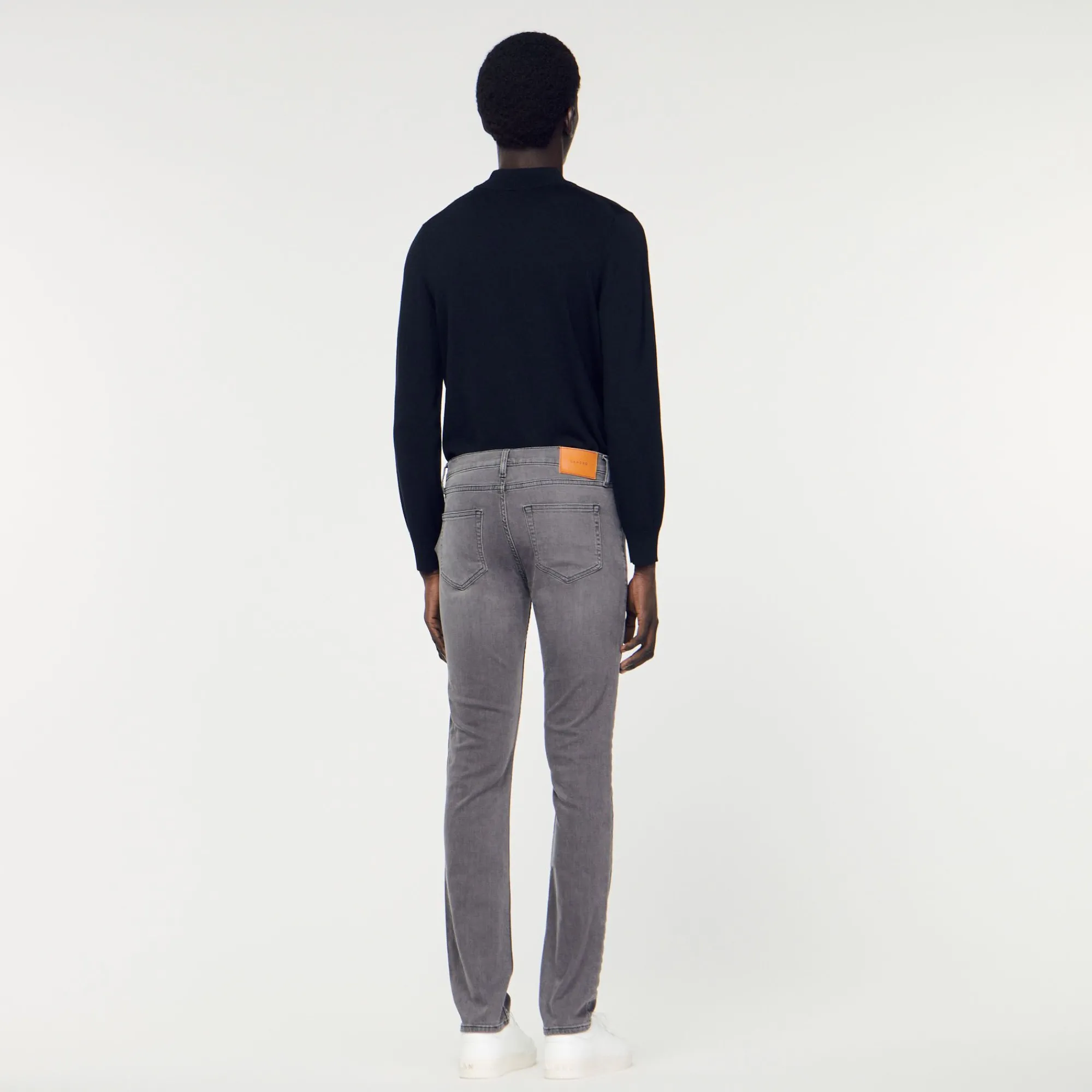 Homem Sandro Paris Jeans Cinza Desbotado