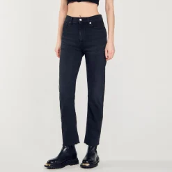 Mulheres Sandro Paris Jeans De Perna Reta Com Bordas Cruas