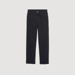 Mulheres Sandro Paris Jeans De Perna Reta Com Bordas Cruas