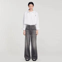 Mulheres Sandro Paris Jeans Queimados Desbotados