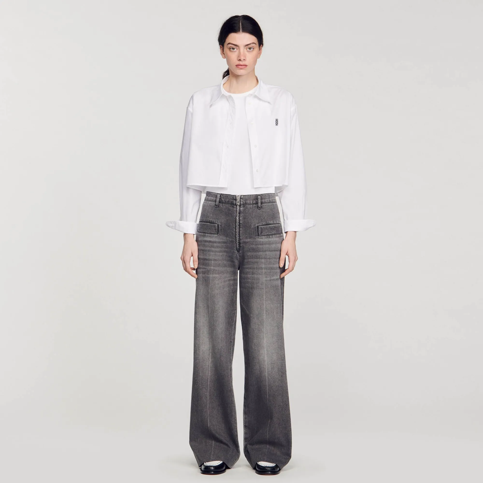 Mulheres Sandro Paris Jeans Queimados Desbotados