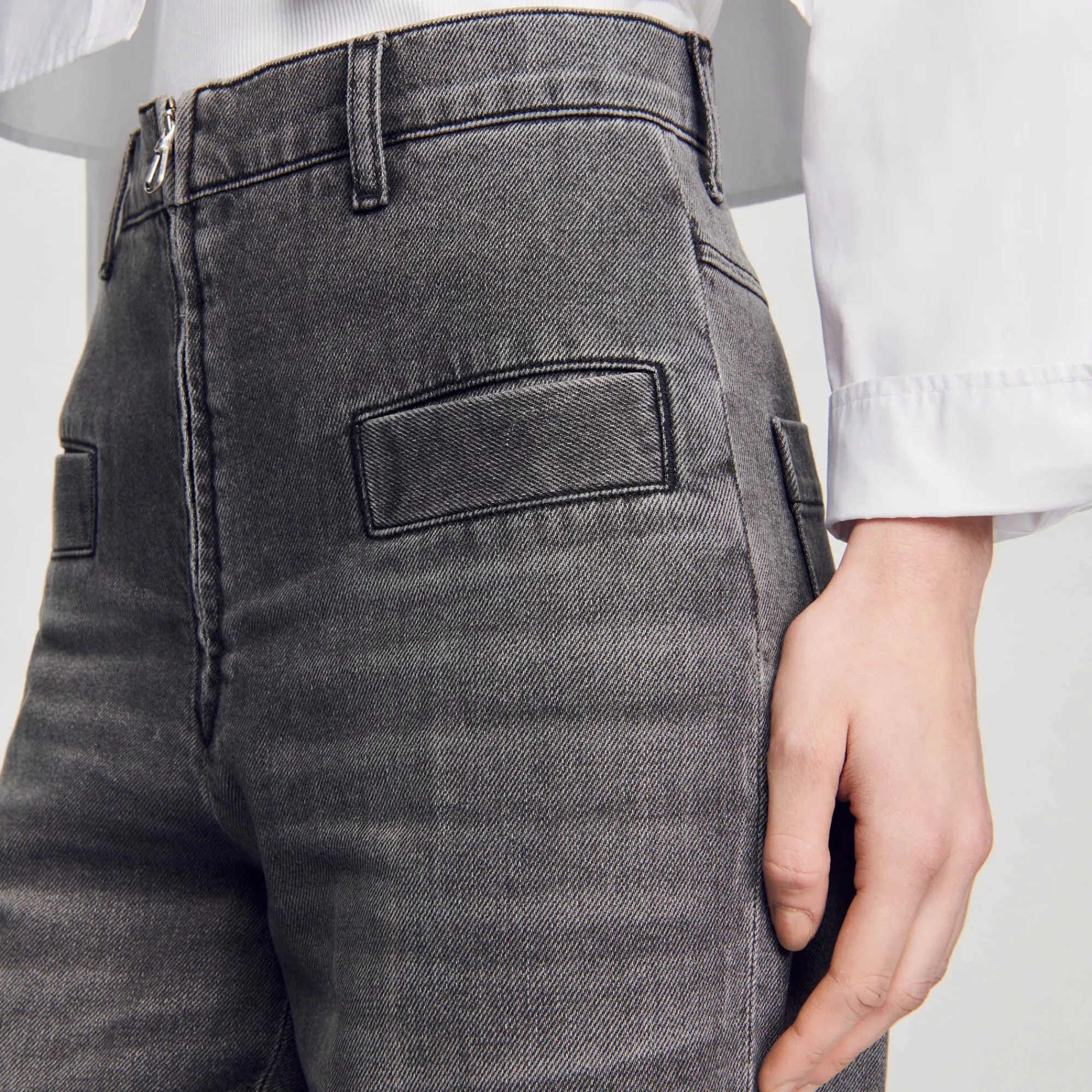 Mulheres Sandro Paris Jeans Queimados Desbotados