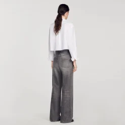 Mulheres Sandro Paris Jeans Queimados Desbotados