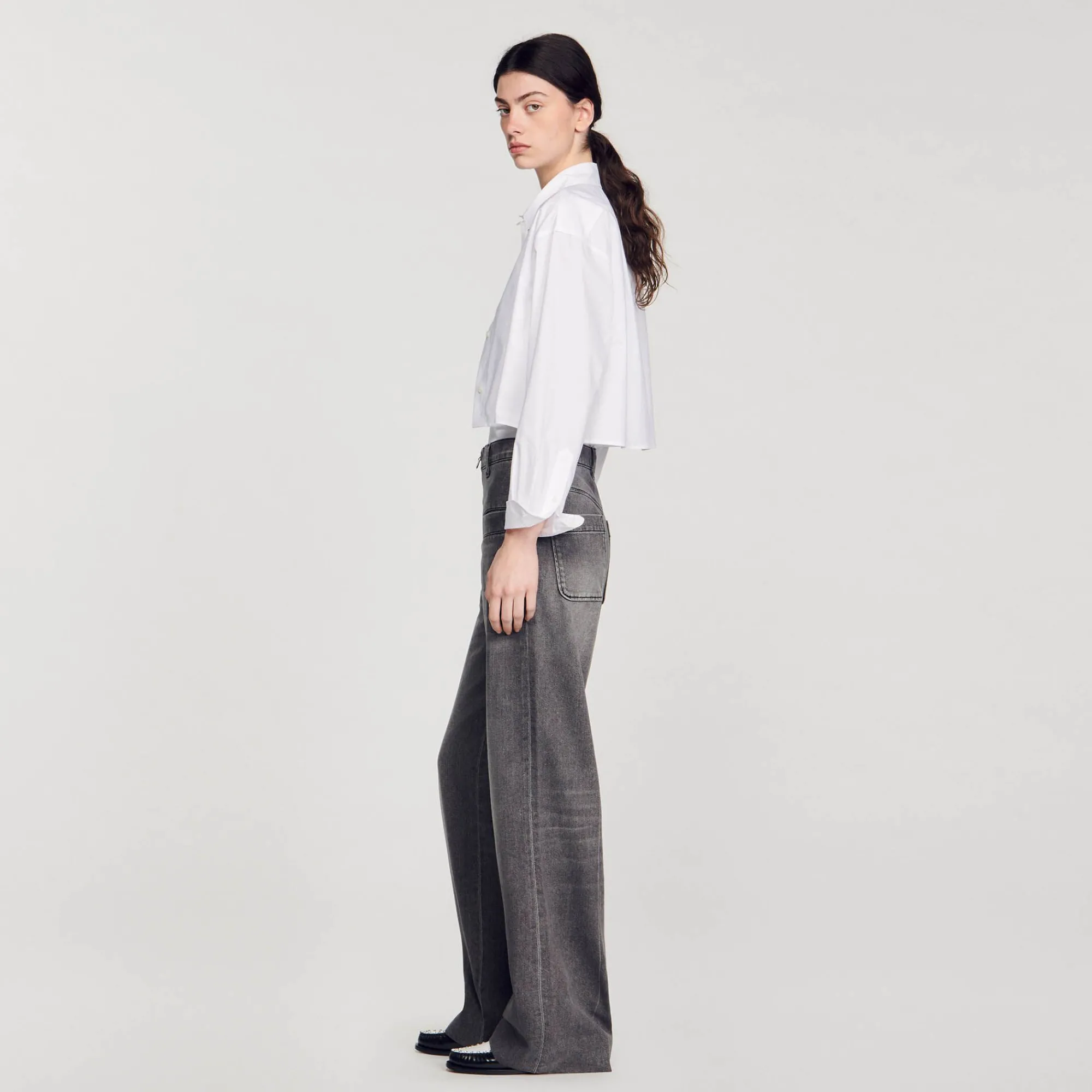 Mulheres Sandro Paris Jeans Queimados Desbotados