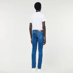 Homem Sandro Paris Jeans Slim Com Lavagem Sem Agua
