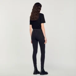 Mulheres Sandro Paris Jeans Slim Fit, Cintura Regular