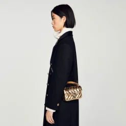 Mulheres Sandro Paris Mini Bolsa Yza De Couro Metalizado