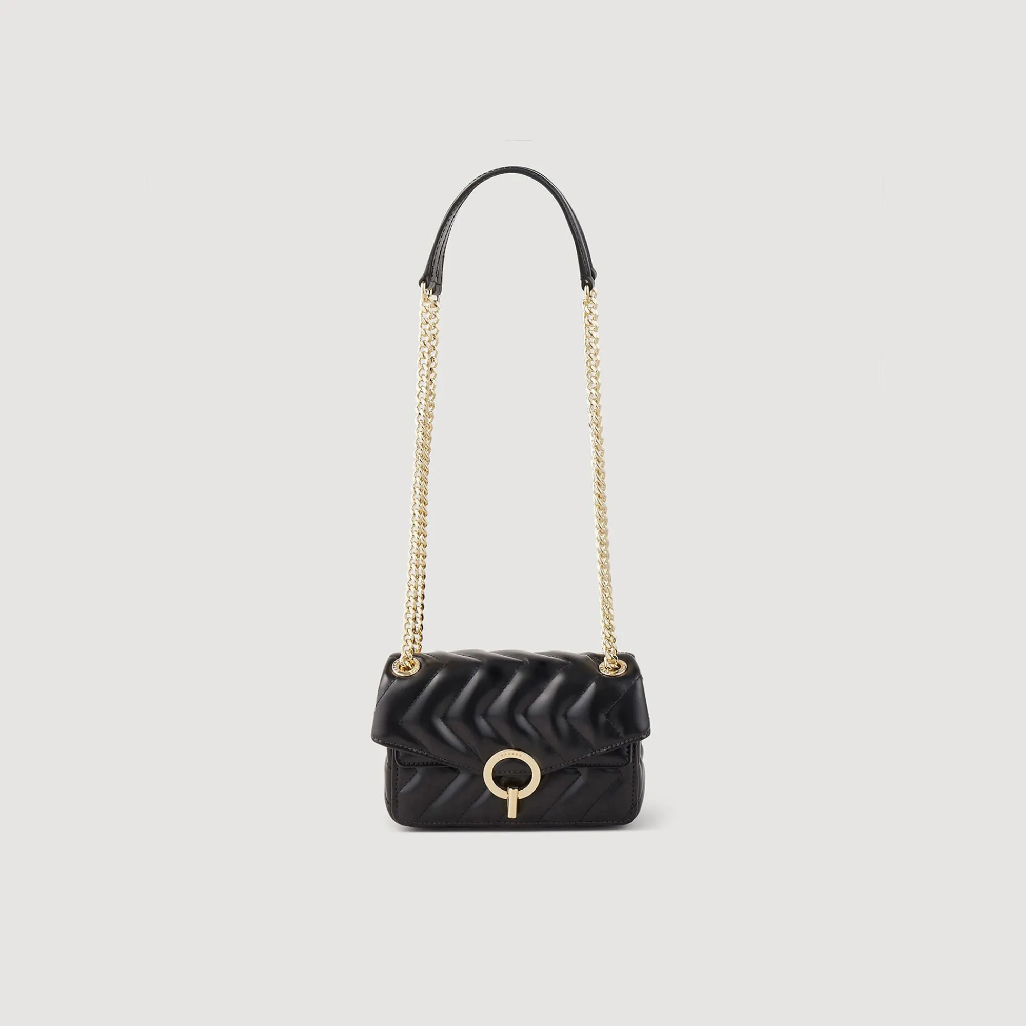 Mulheres Sandro Paris Mini Bolsa Yza Em Couro Liso