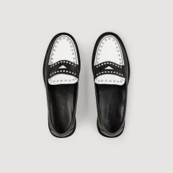 Mulheres Sandro Paris Mocassins Bicolores Com Tachas